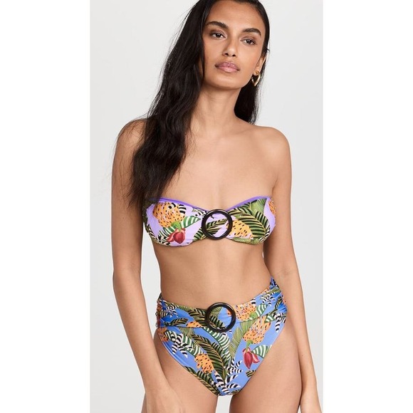 NWT! FARM Rio Women's Striped Bananas One Piece, Multicolor, M - Picture 3 of 9